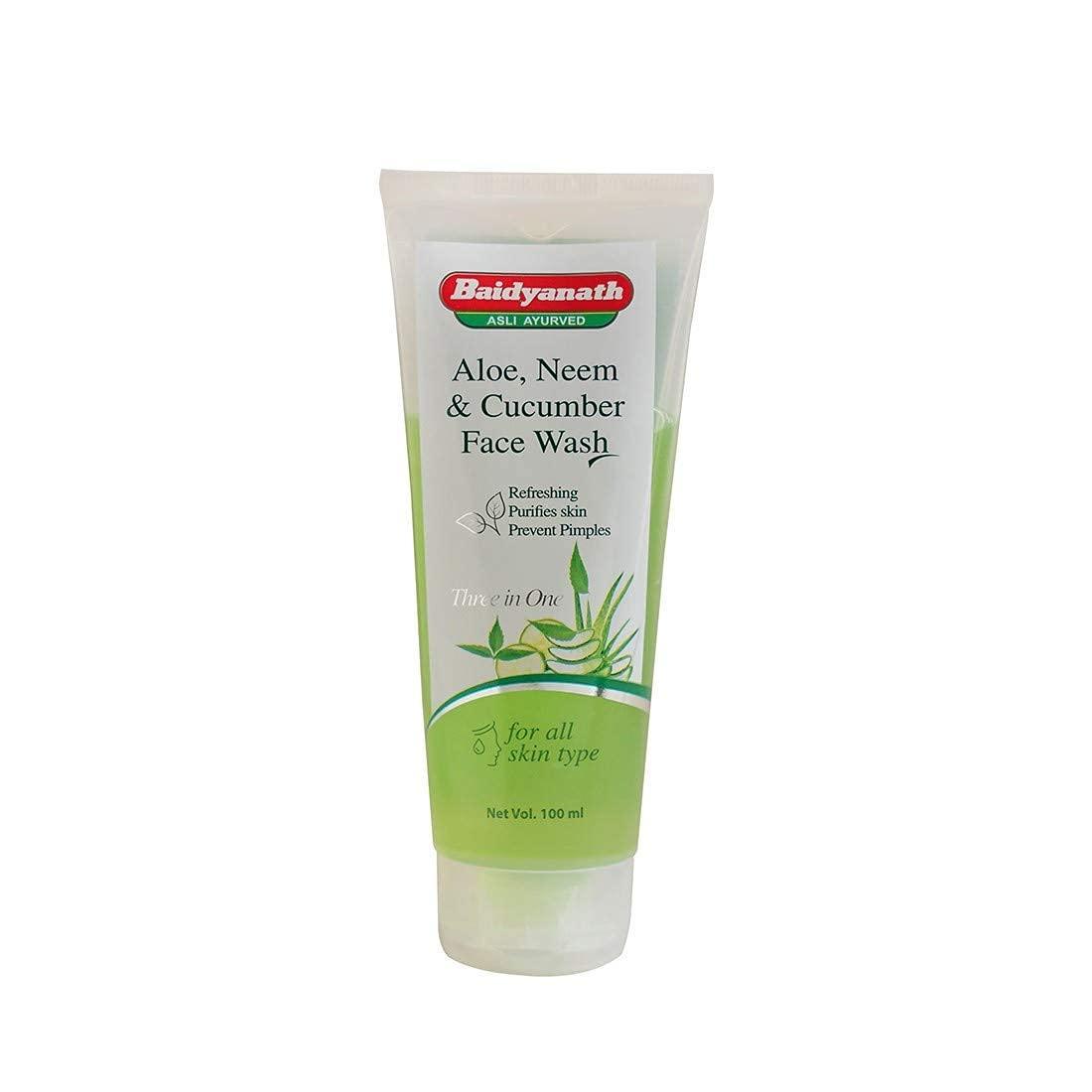 Baidyanath (Jhansi) Aloe, Neem & Cucumber Face Wash - 100 Ml