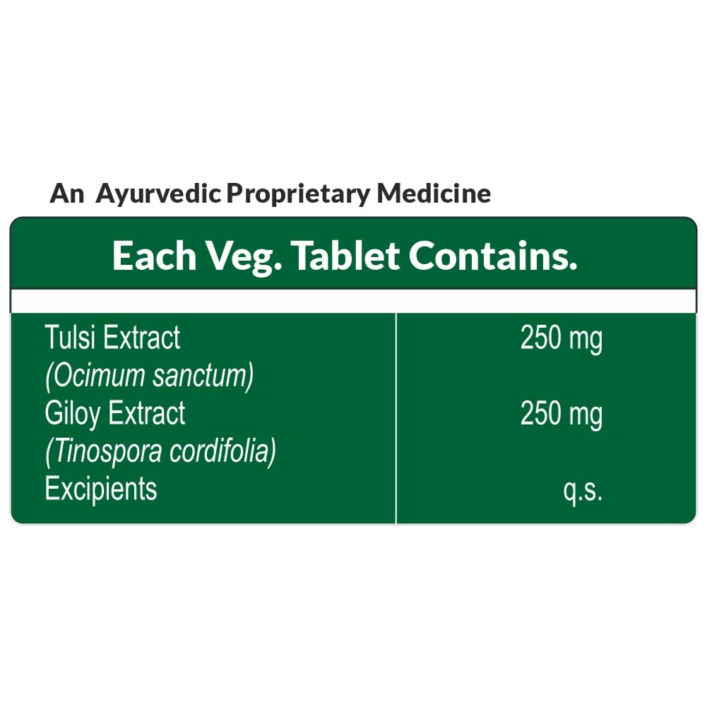 Pure Nutrition Giloy Tulsi Ghan Vati – Ayurvedic Supplement – 60 Tablets