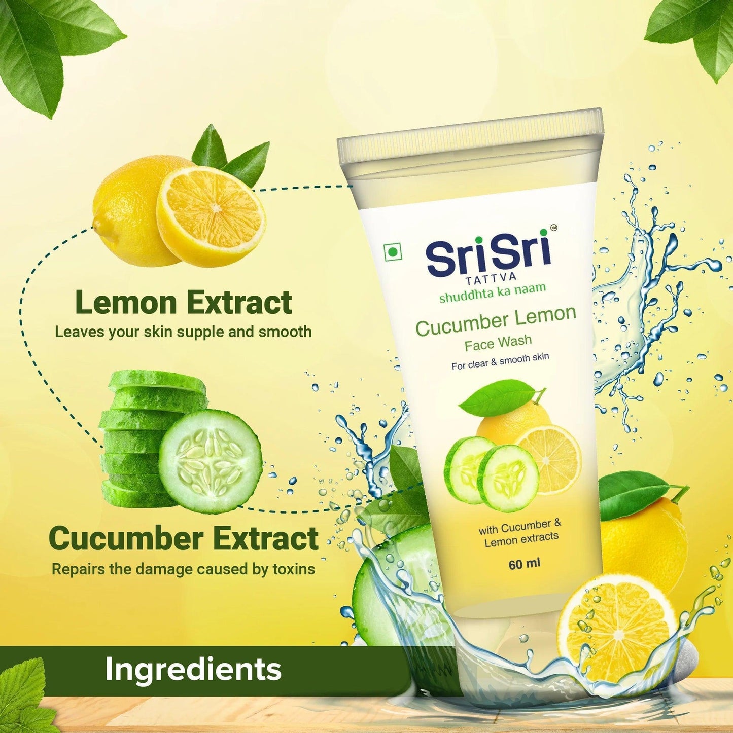 Sri Sri Tattva Cucumber & Lemon Face Wash - Pack of 2