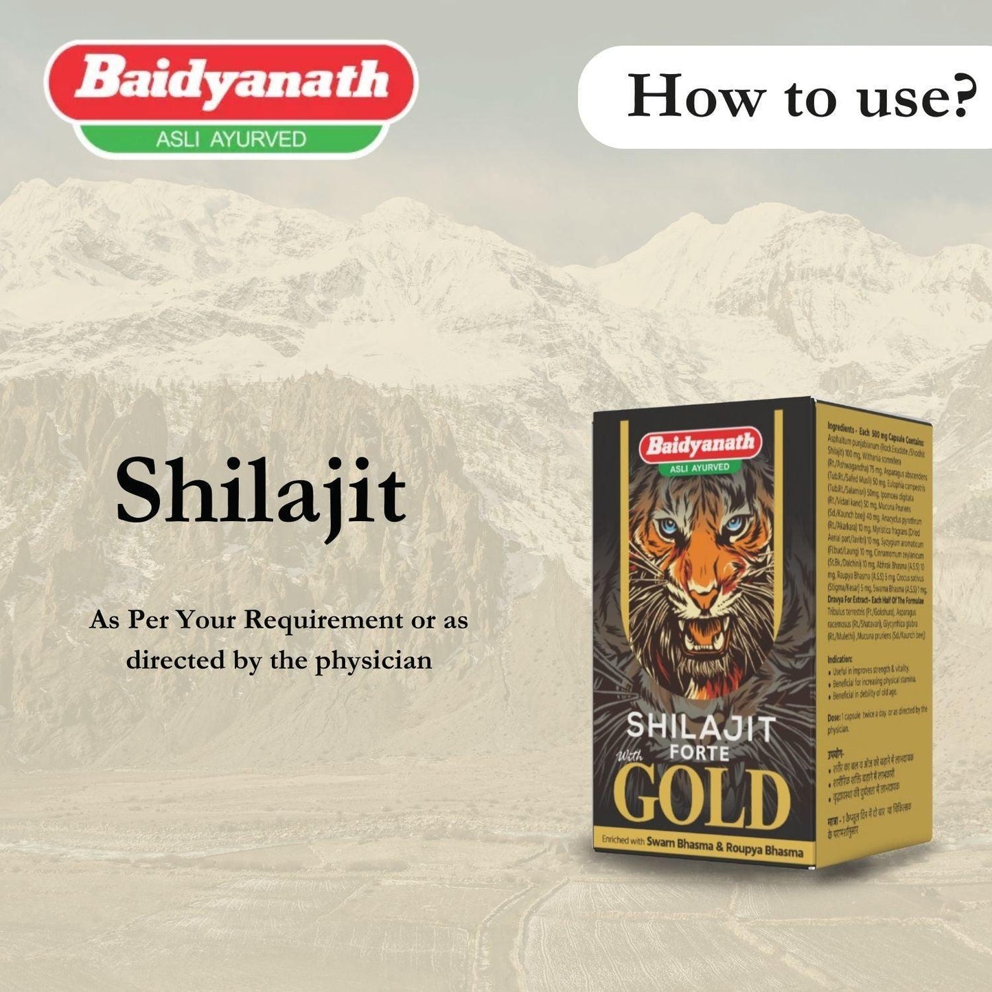 Baidyanath Jhansi Shilajit Forte With Gold