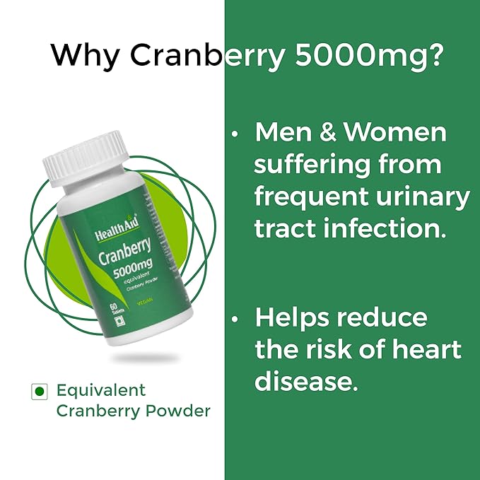 HealthAid Cranberry 5000 mg Tablet - 60 Tablets