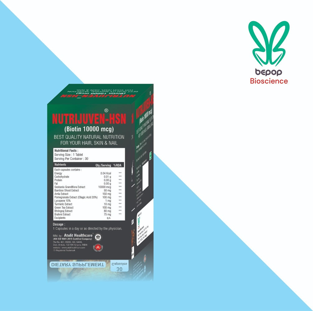 Bepop Bioscience Nutrijuven HSN Biotin 10000 mcg - Box