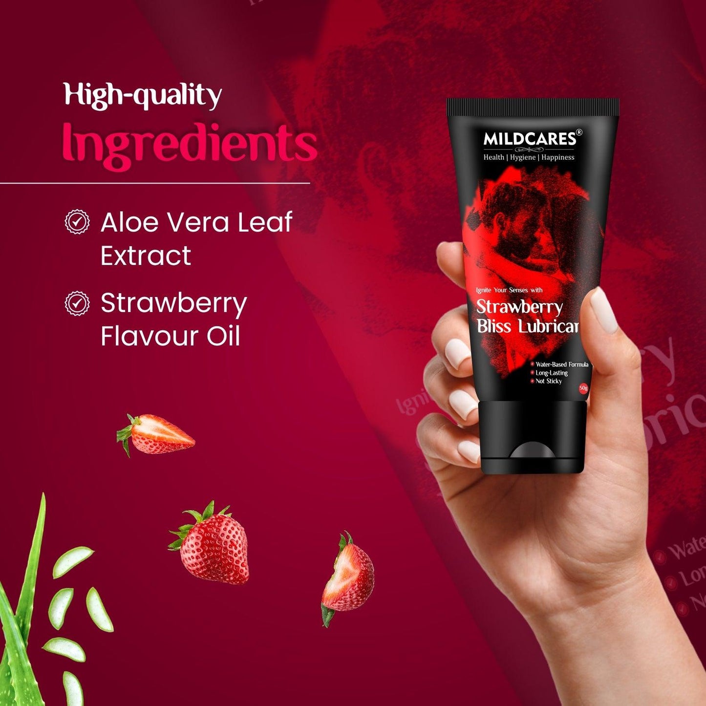 MildCares Strawberry Bliss Lubricant & Intimate Gel for Men & Women | Lubricant