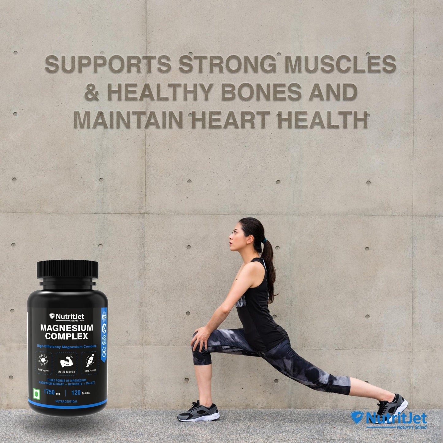 NutritJet Magnesium Complex 1750mg Veg Tablet - 120 Tablets