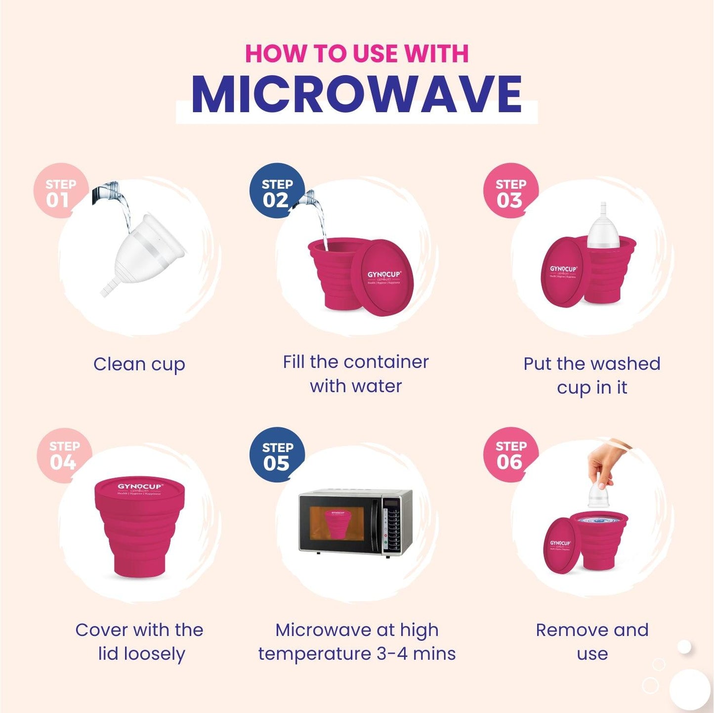 MildCares Menstrual Cup with Sterilizer Container | Safe, Easy-to-Use & Comfortable | White | Large