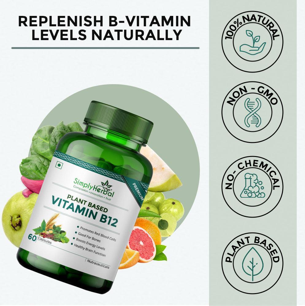 Simply Herbal Plant Based Vitamin B12 Capsule - 60 Capsules