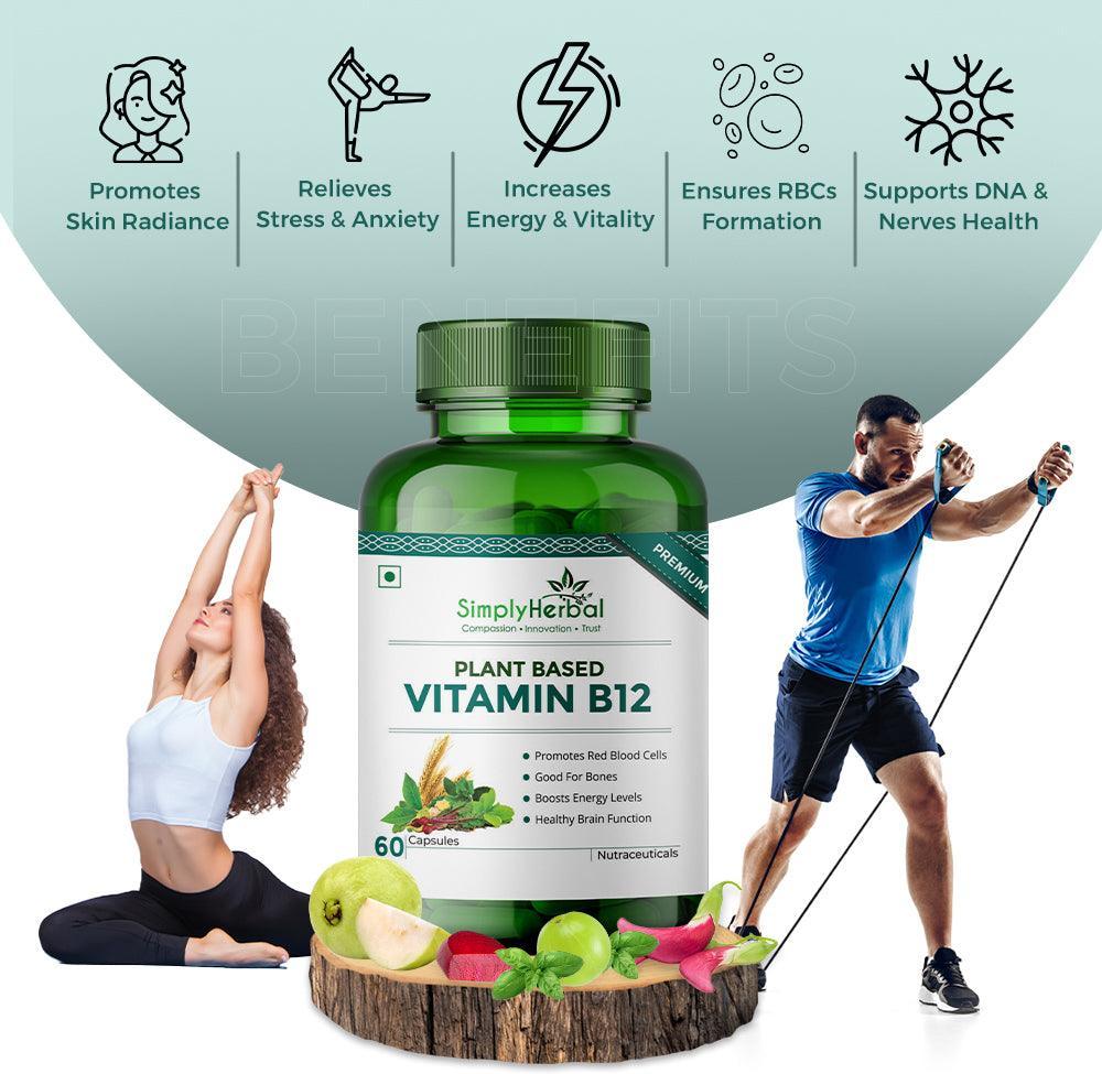 Simply Herbal Plant Based Vitamin B12 Capsule - 60 Capsules