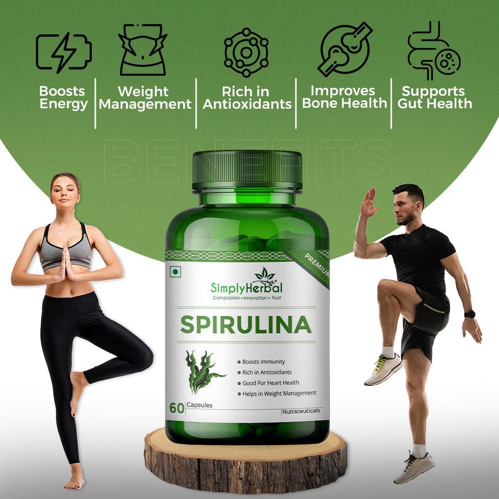 Simply Herbal Spirulina Capsules - 60 Capsules