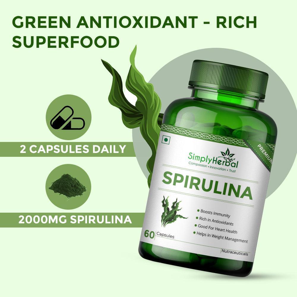 Simply Herbal Spirulina Capsules - 60 Capsules