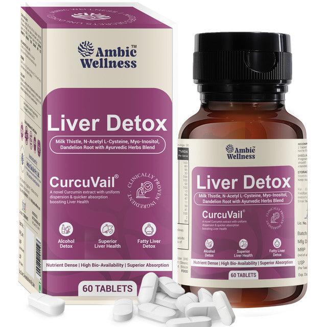 Ambic Wellness Liver Detox Tablets Supplement I Milk Thistle Tablet for Fatty Liver Detox (60 Tablets)