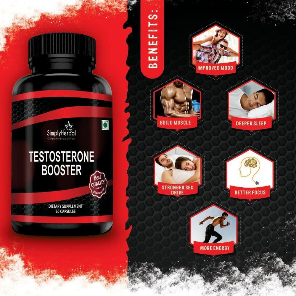 Simply Herbal Testosterone Booster Capsule - 60 Capsules (Pack of 2)