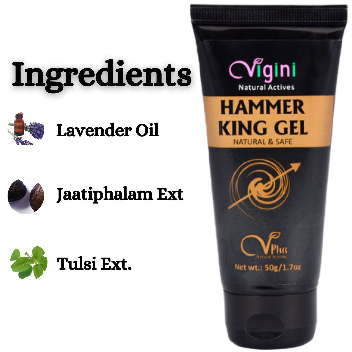 Vigini Natural Actives Hammer King Gel - Lubricant Lube For Men - 50ml