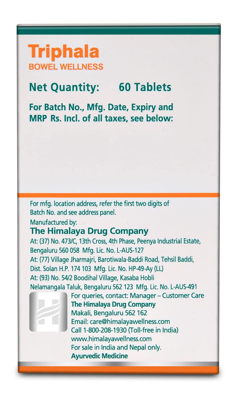 Himalaya Triphala Tablet Bowel Wellness | For Constipation & Stomach Care