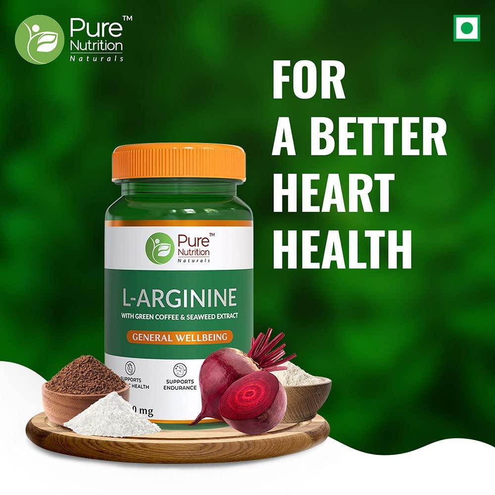 Pure Nutrition L-Arginine Capsules 1500mg - 60 Veg Capsules