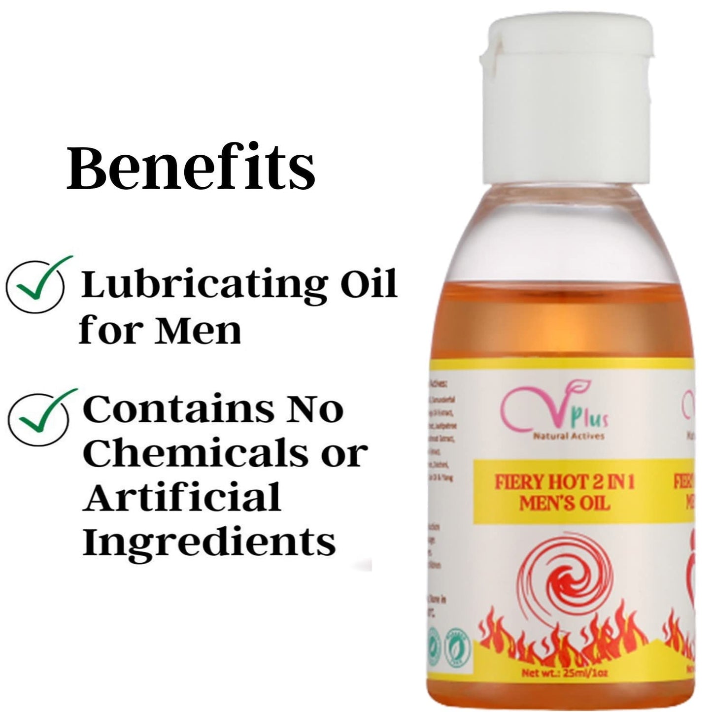 Vigini Fiery Hot 2 in 1 Men's Oil