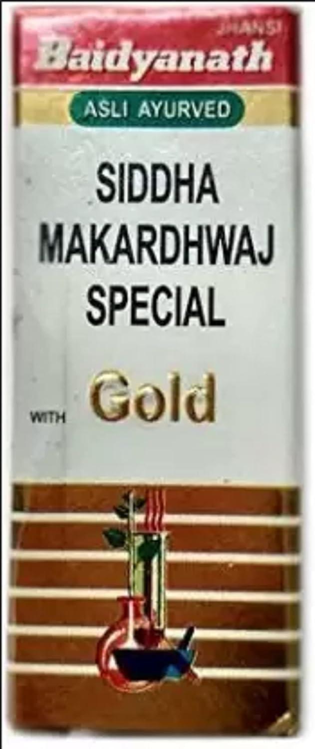 Baidyanath (Jhansi) Siddha Makardhwaj Special with Gold | For General Weakness & Vitality