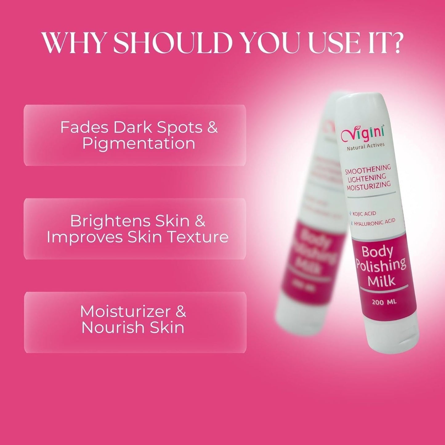 vigini Smoothening Lightening moisturizing Body Polishing milk Lotion - 200ml