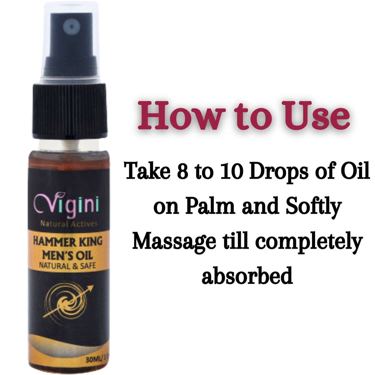 Vigini Hammer King Men's Oil Lubricants Sexual Enhancer Delay Oil Long Sex For Men