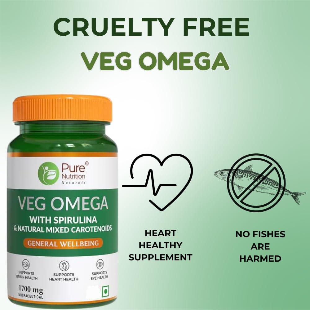 Pure Nutrition Veg Omega from Algal Oil with Astaxanthin Veg Softgel