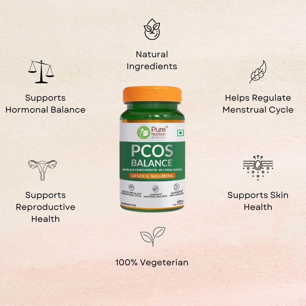 Pure Nutrition PCOS Balance Tablets 40:1 Ratio 2000mg - 60 Vegetarian Tablets