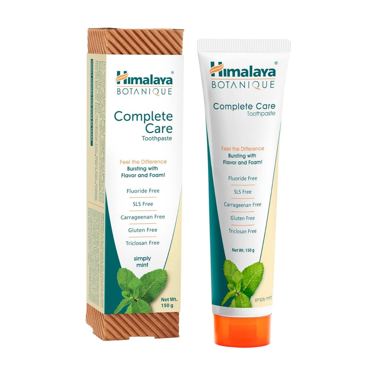 Himalaya Botanique Complete Care Toothpaste - Simply Mint | Free from Fluoride & SLS | For Fresh Breath and Clean Mouth | 150g