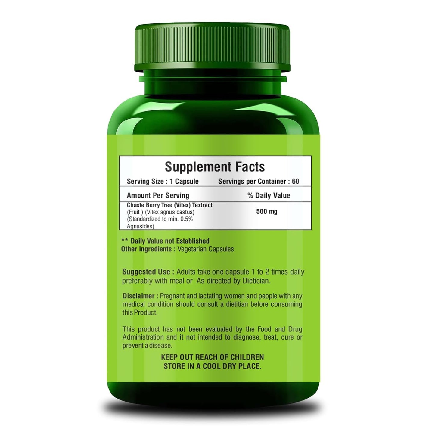 THE HIMALYAN CO Vitex Chasteberry capsules Supplement for Women, Chasteberry Extract, Promotes Female Balance, Women Health Formula, Helps Sooth Symptoms of PMS and Menopause, 60 capsules