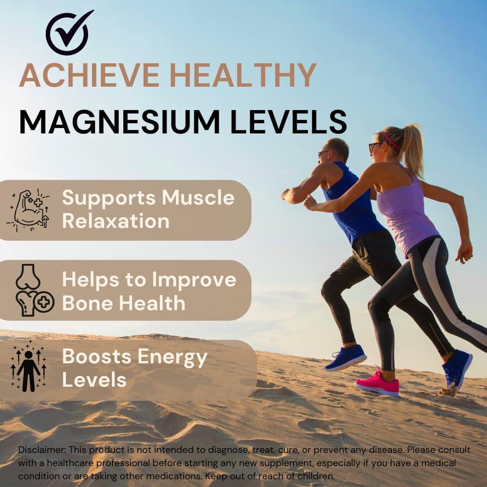 Pure Nutrition Magnesium Glycinate Tablet with Zinc for Bones, Muscles & Nerve Health - 60 Tablets