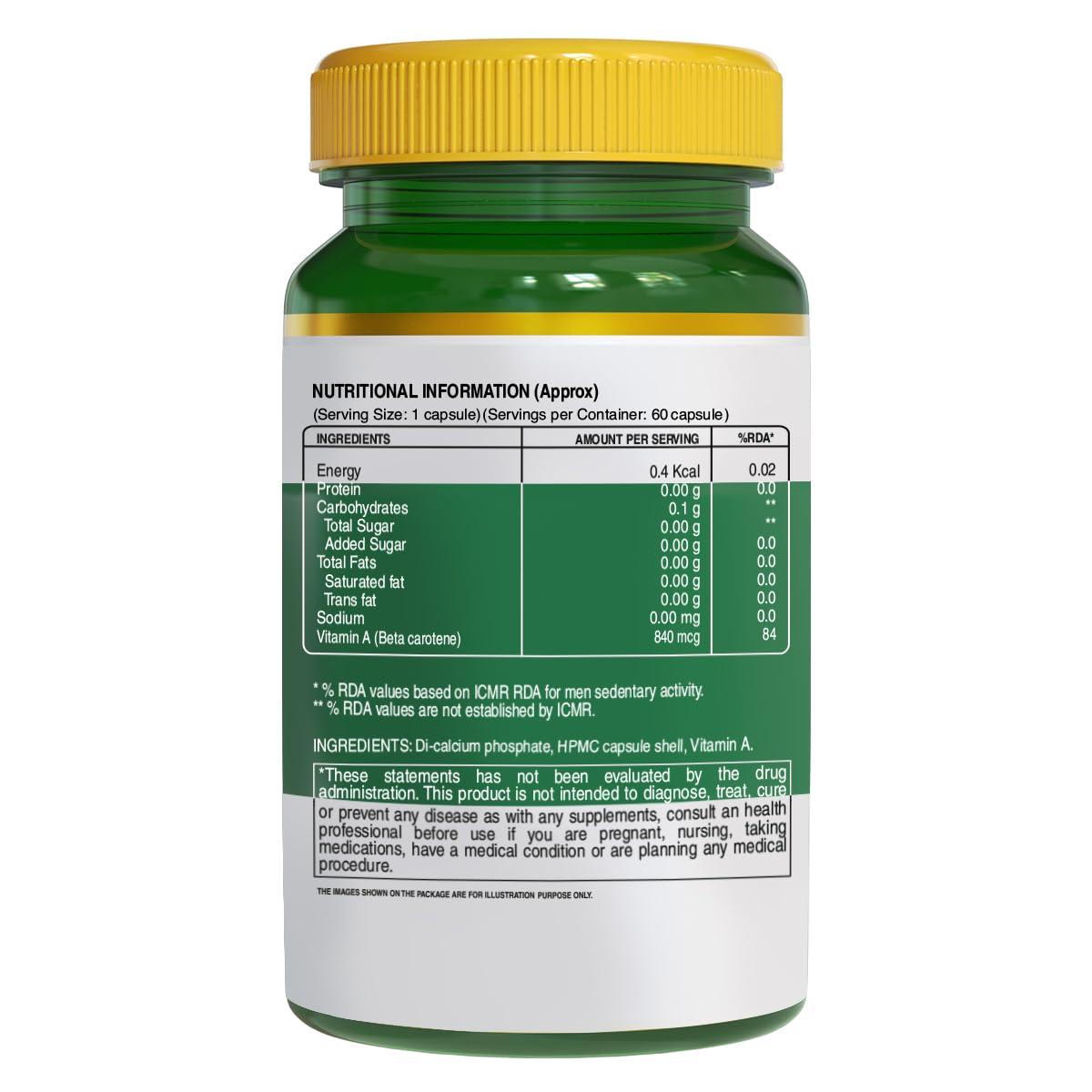 Pure Nutrition Plant-Based Vitamin A Capsules - 60 Capsules