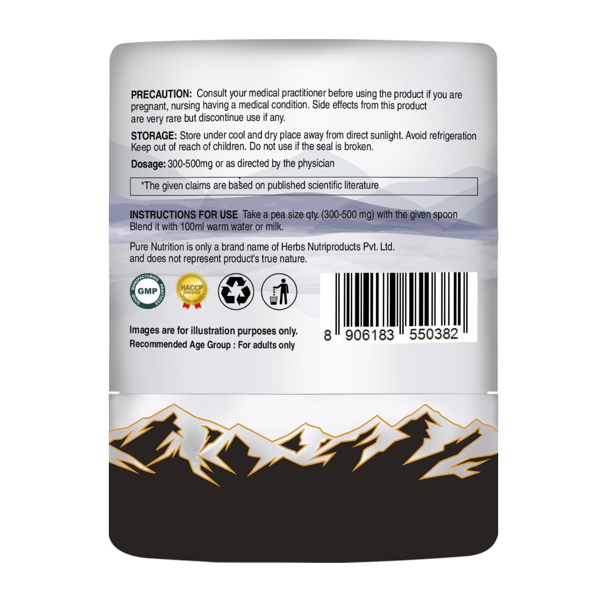 Pure Nutrition Shilajit Gold Resin with Ashwagandha & Natural Ayurvedic Ingredients | Supports Energy, Stamina & Well-Being - 20g