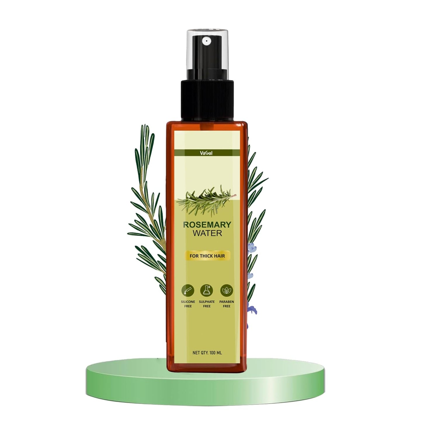 Vagal Rosemary Water For Hair Growth | Pure for Hair | Hair Spray For Regrowth | For Hair Growth, Mist Spray Steam Distilled Pure and Natural, 100 ml