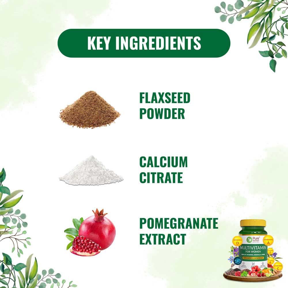 Pure Nutrition Multivitamin for Women 1500 mg Veg Tablet | For Healthy Bones & Immunity | Tablet