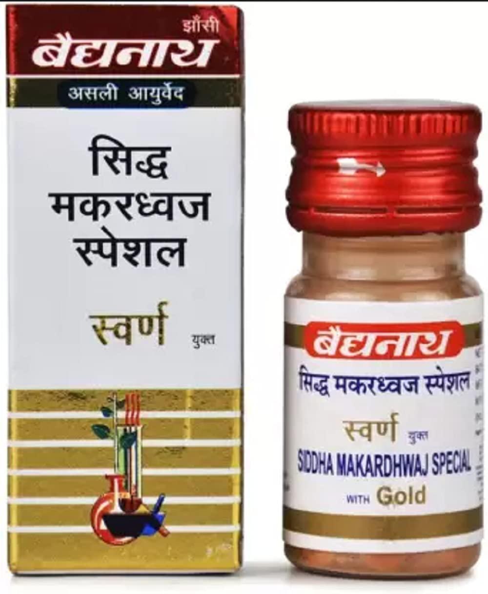 Baidyanath (Jhansi) Siddha Makardhwaj Special with Gold | For General Weakness & Vitality