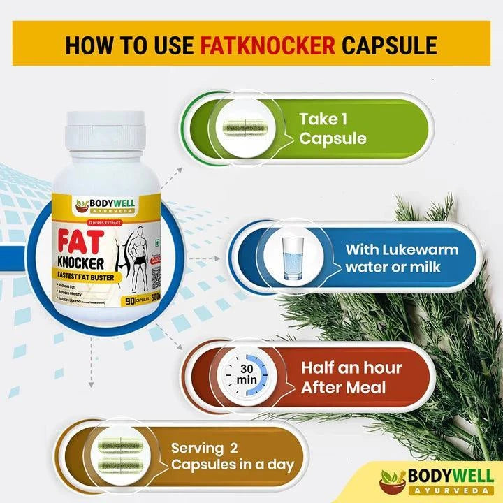 BodyWell Ayurveda Fat Knocker Veg Capsule - 90 Capsules