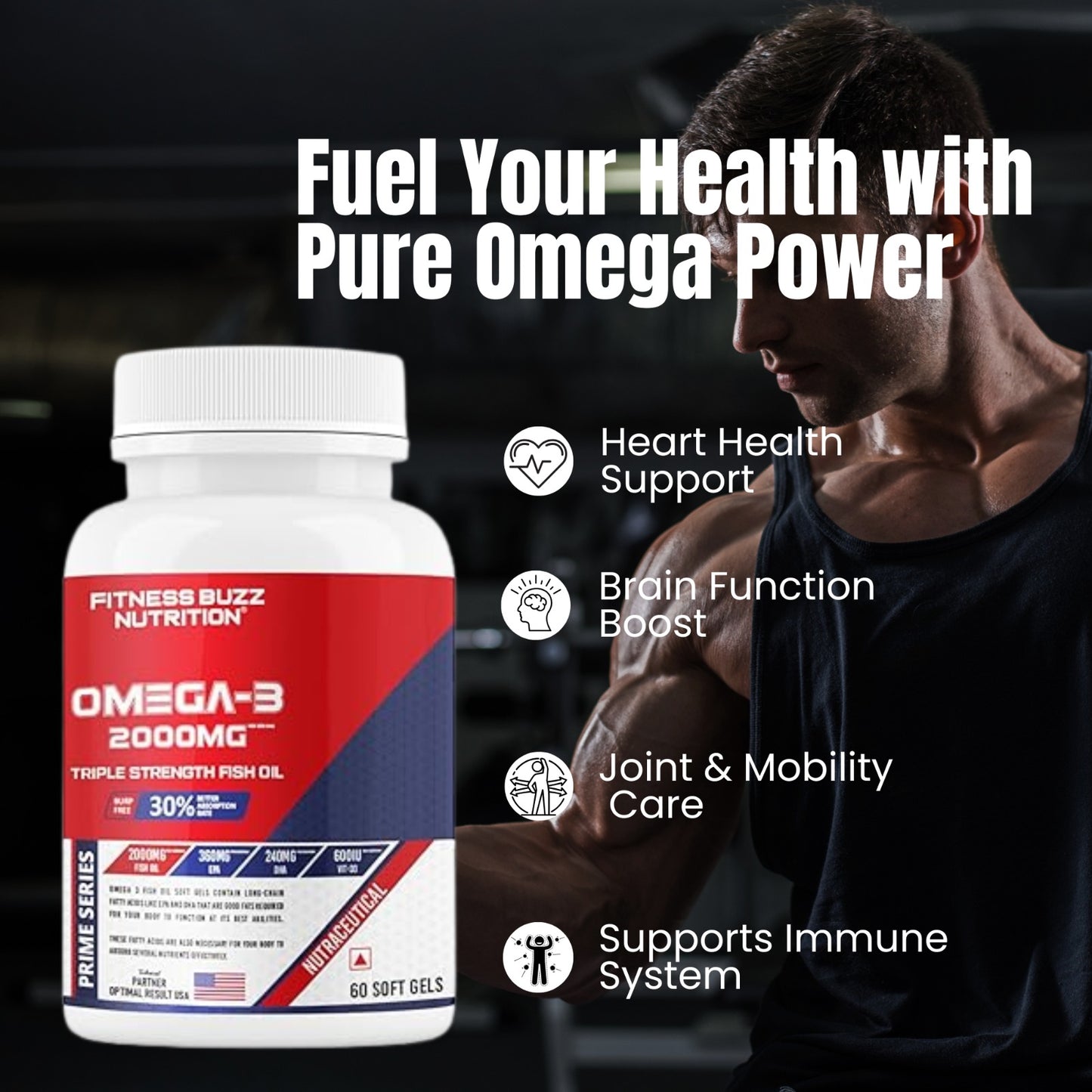 FB Nutrition Omega 3 Softgel Capsules - 60 Softgel Capsules