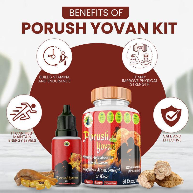 Divya shree Porush Yovan Capsule and Oil Ayurvedic Men's Health Kit