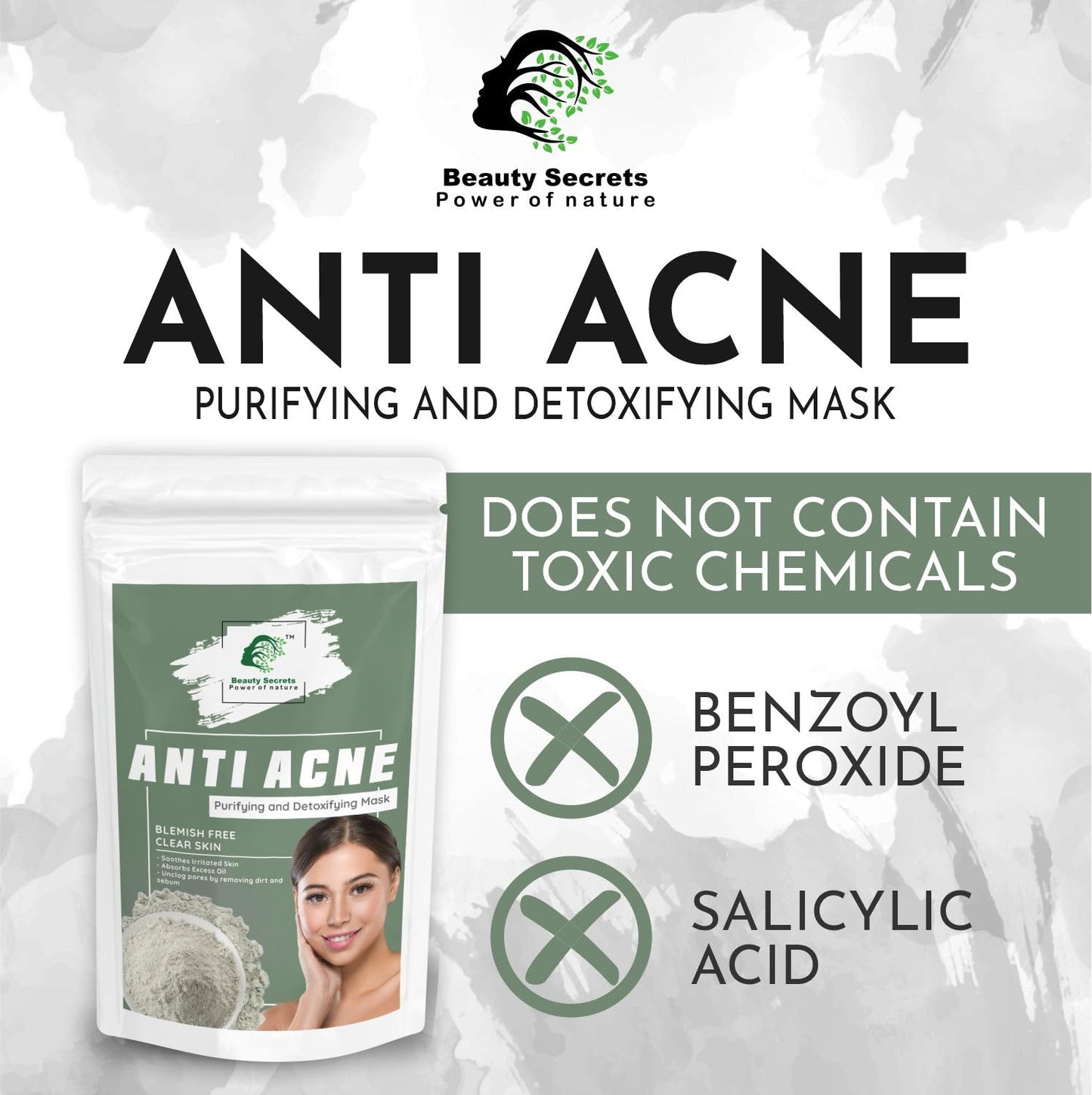 Beauty Secrets Anti Acne Face Mask - 50gm