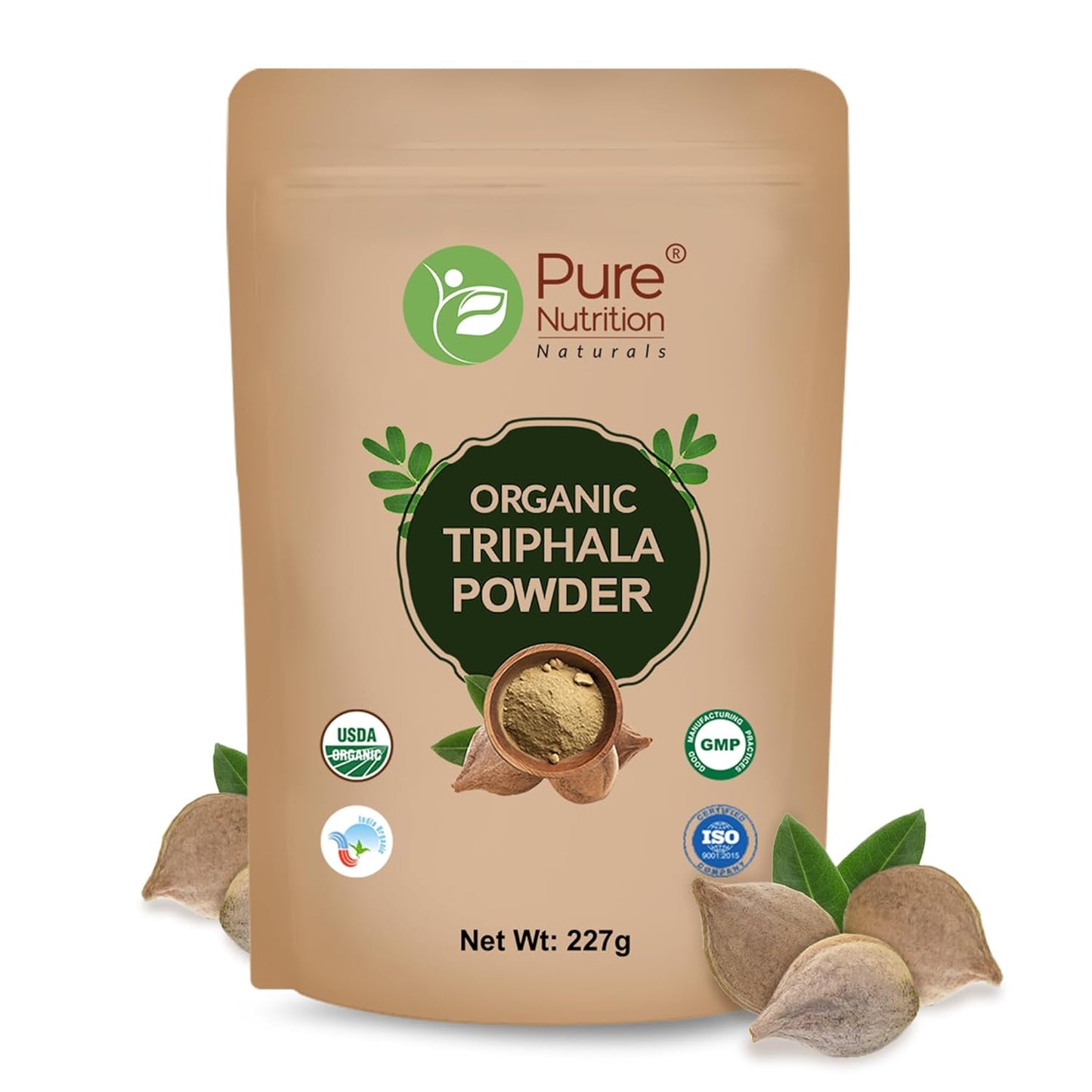 Pure Nutrition Organic Triphala Powder - 227g | 100% Pure and Natural | Supports Digestion, Detoxification, and Overall Wellness