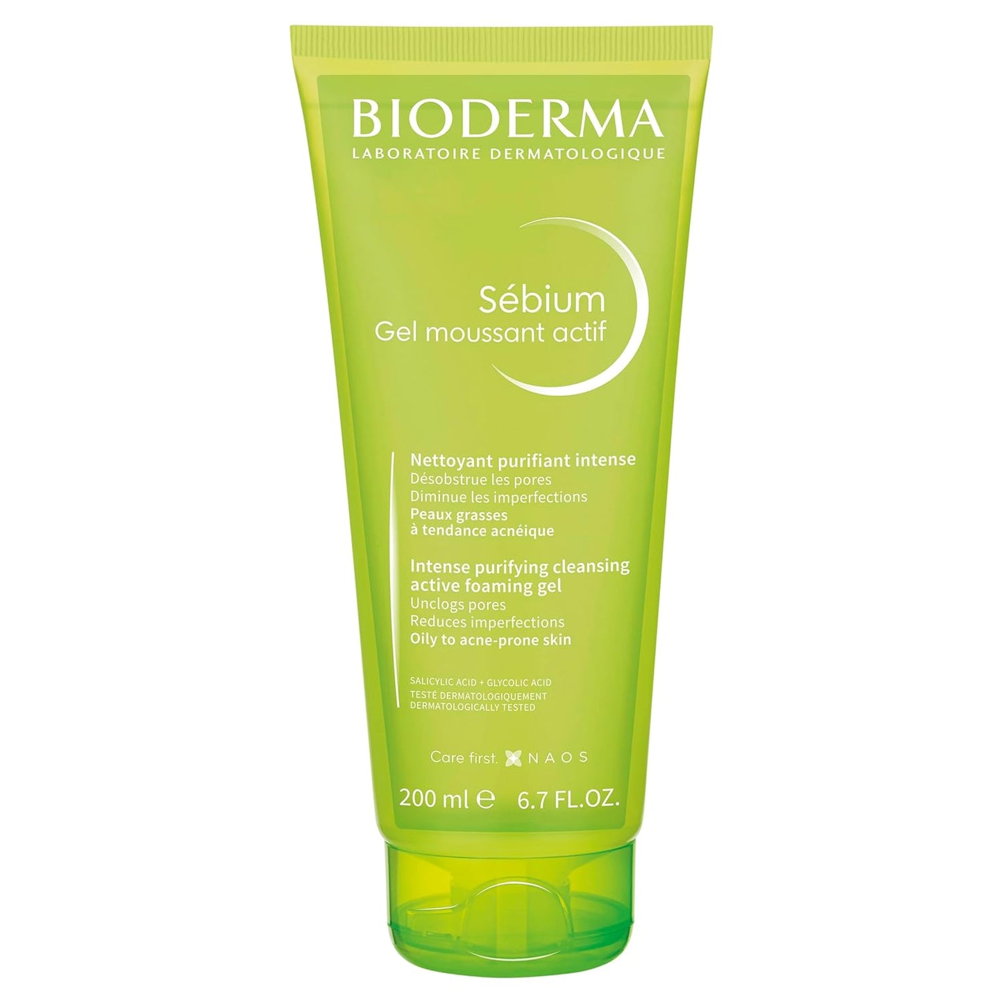 Bioderma Sebium Gel Moussant Actif cleanser with Salicylic & Glycolic acid for Acne Prone, Oily Skin Gel