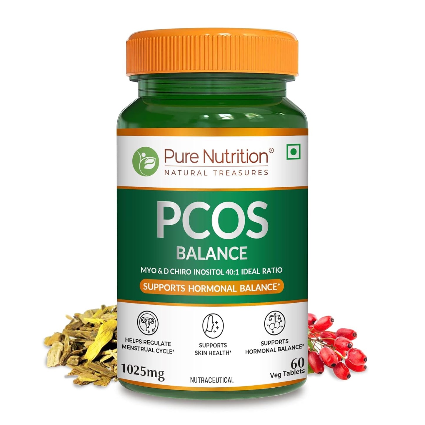 Pure Nutrition PCOS Balance Tablets 40:1 Ratio 2000mg - 60 Vegetarian Tablets
