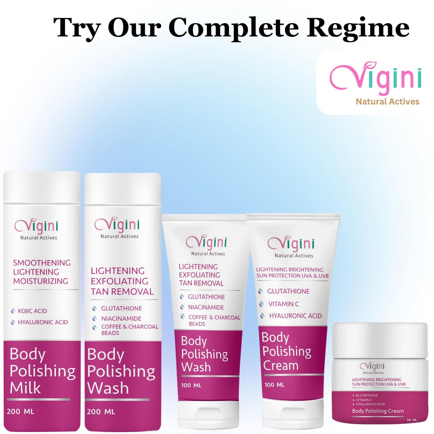 vigini Smoothening Lightening moisturizing Body Polishing milk Lotion - 200ml