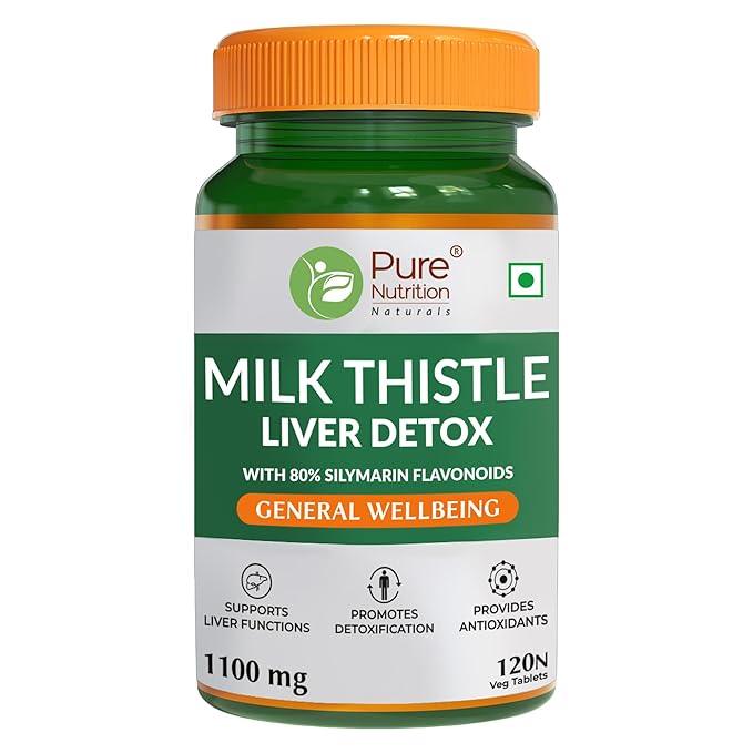 Pure Nutrition Milk Thistle Liver Detox Supplement Tablets - 60 Veg Tablets