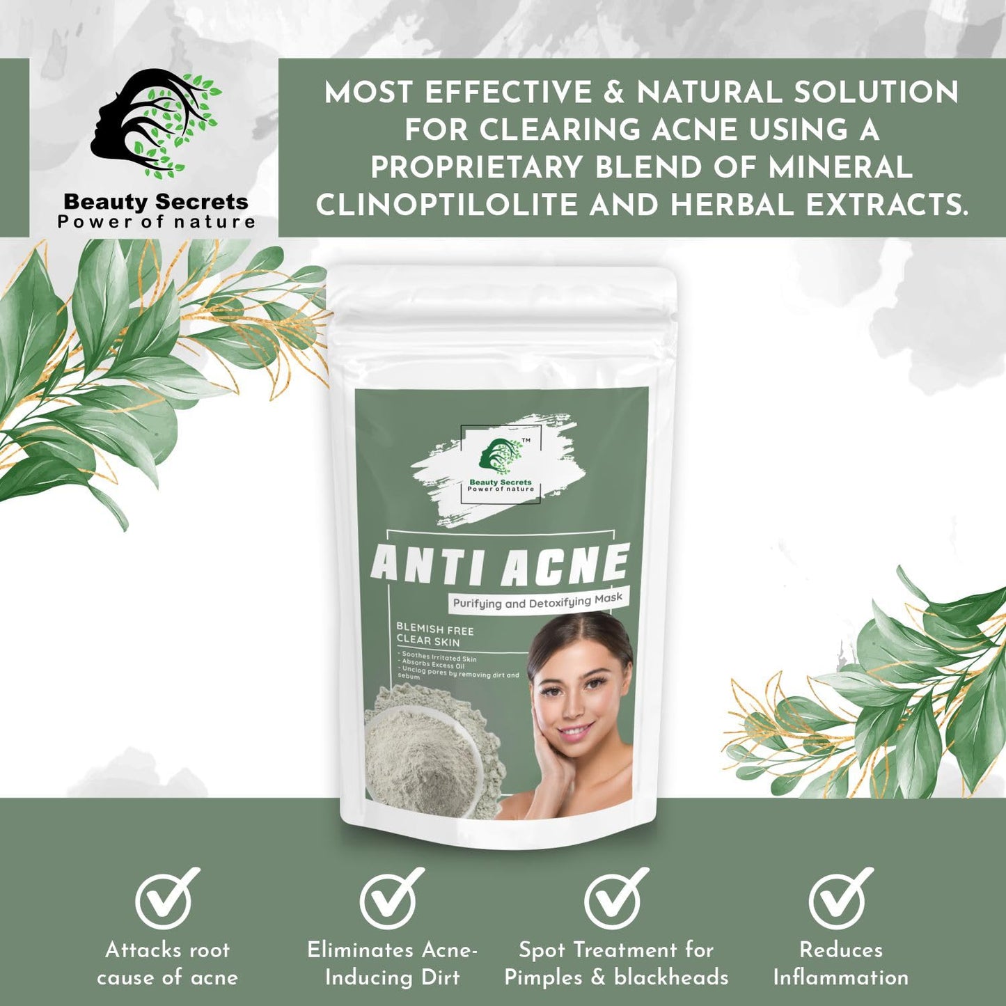 Beauty Secrets Anti Acne Face Mask - 50gm