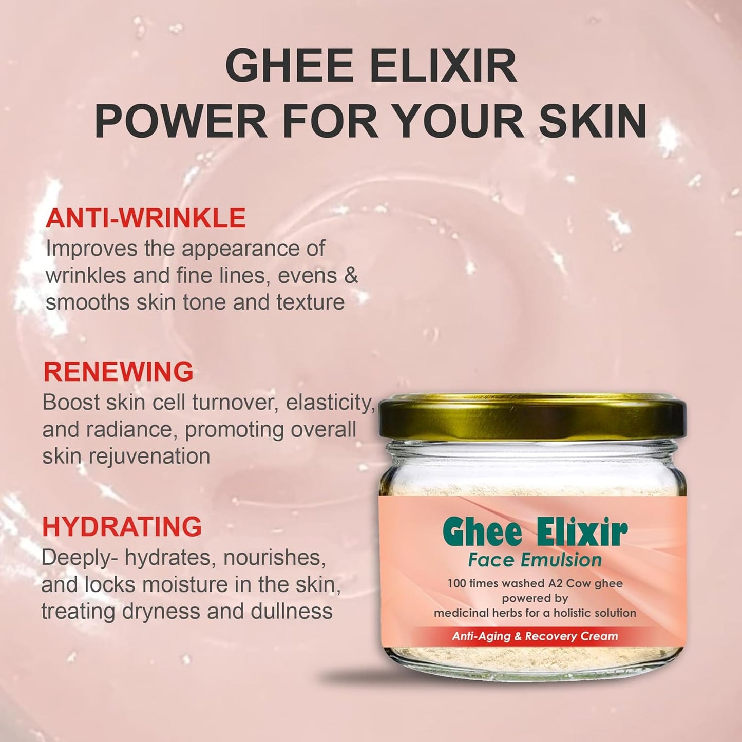 Beauty Secrets Shata Dhauta Ghrita Ayurvedic Night Cream for Face infused with Collagen | Repair, Restore and Revive Naturally | Anti Aging Moisturizer for Women & Men for All Skin Types | - 40 gm