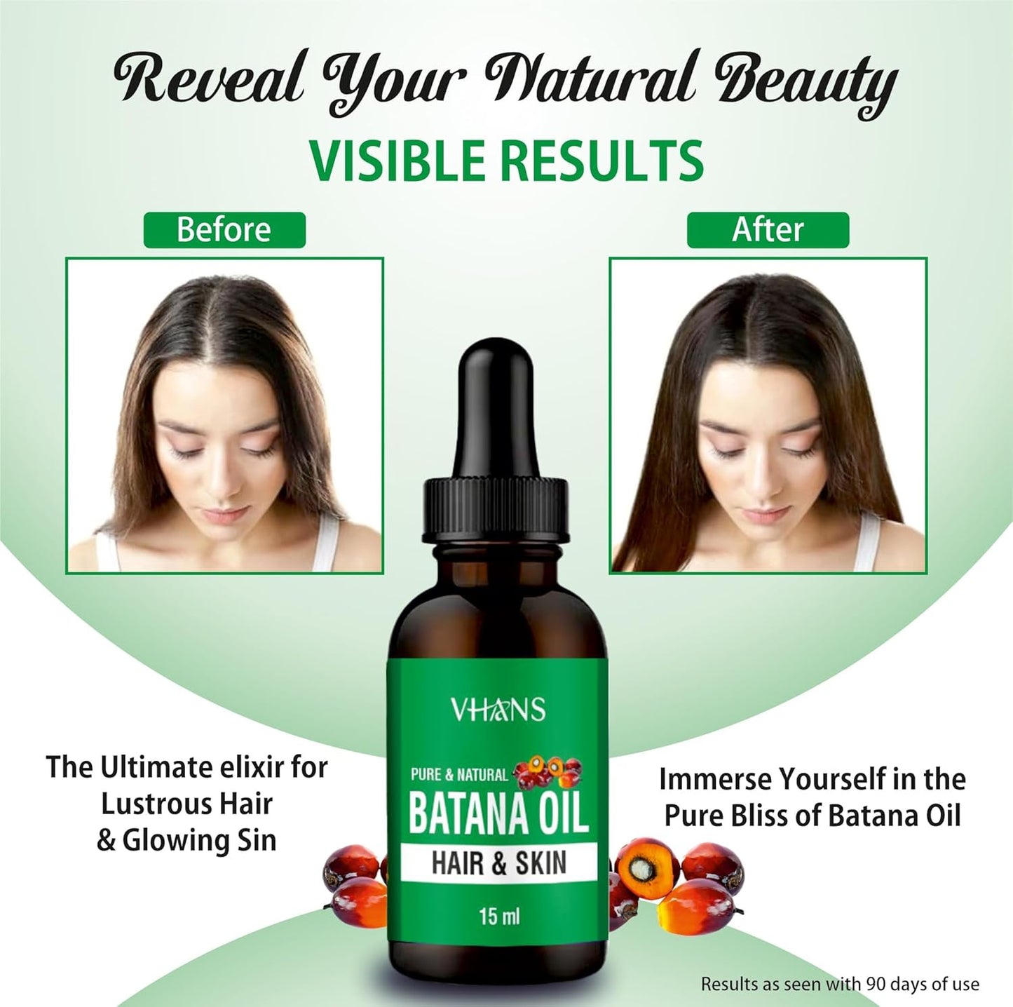 Vhans Pure Batana Oil For Hair Growth Cold Pressed Batana Oil, Hair Loss, Repair, Derived from palm nut oil For Hair & Skin (Pack of 1)