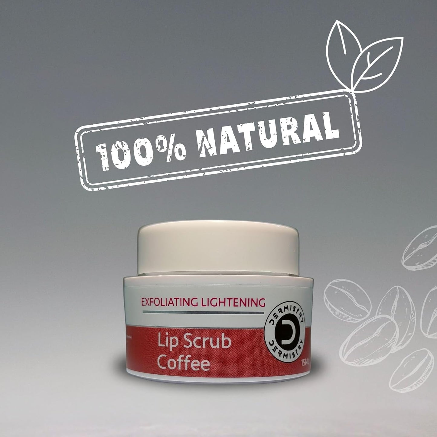 Dermistry Coffee Lip Scrub for Pigmentation Lightening Dark Lips - 15ml