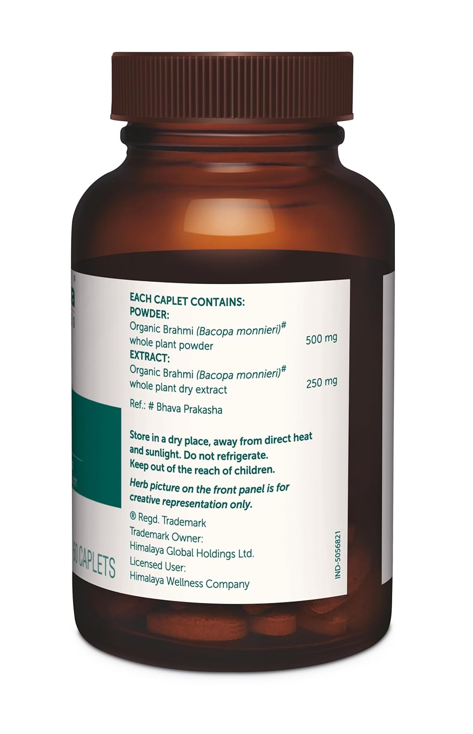 Himalaya Organic Brahmi Caplet | Mind Wellness| Improve Alertness - 60 Caplet