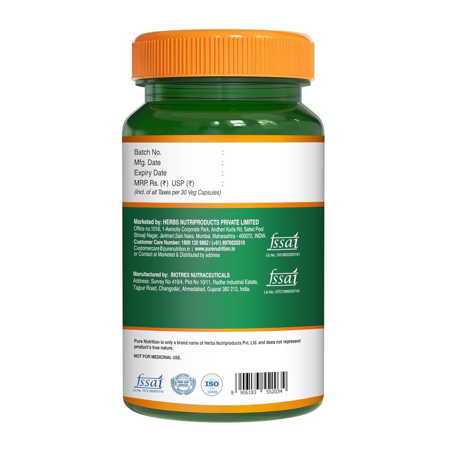 Pure Nutrition NMN, Nicotinamide Mononucleotide Capsules (250mg), Supports Longevity & Metabolism | Boosts NAD+ | Supports Healthy Aging & Increases Energy Levels - 30 Veg Capsules