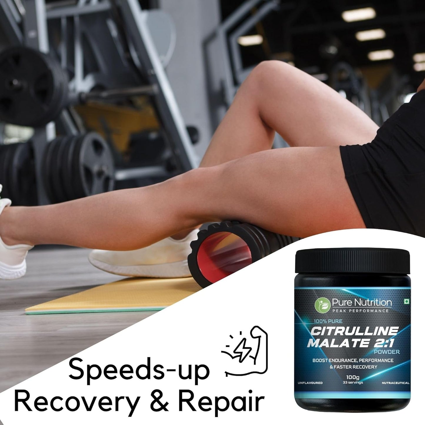 Pure Nutrition L-Citrulline Malate 2:1 Powder | 100% Pure & Unflavoured | Boosts Stamina, Enhances Performance, Speeds Muscle Recovery & Reduces Fatigue | Ideal Pre-Workout for Men & Women