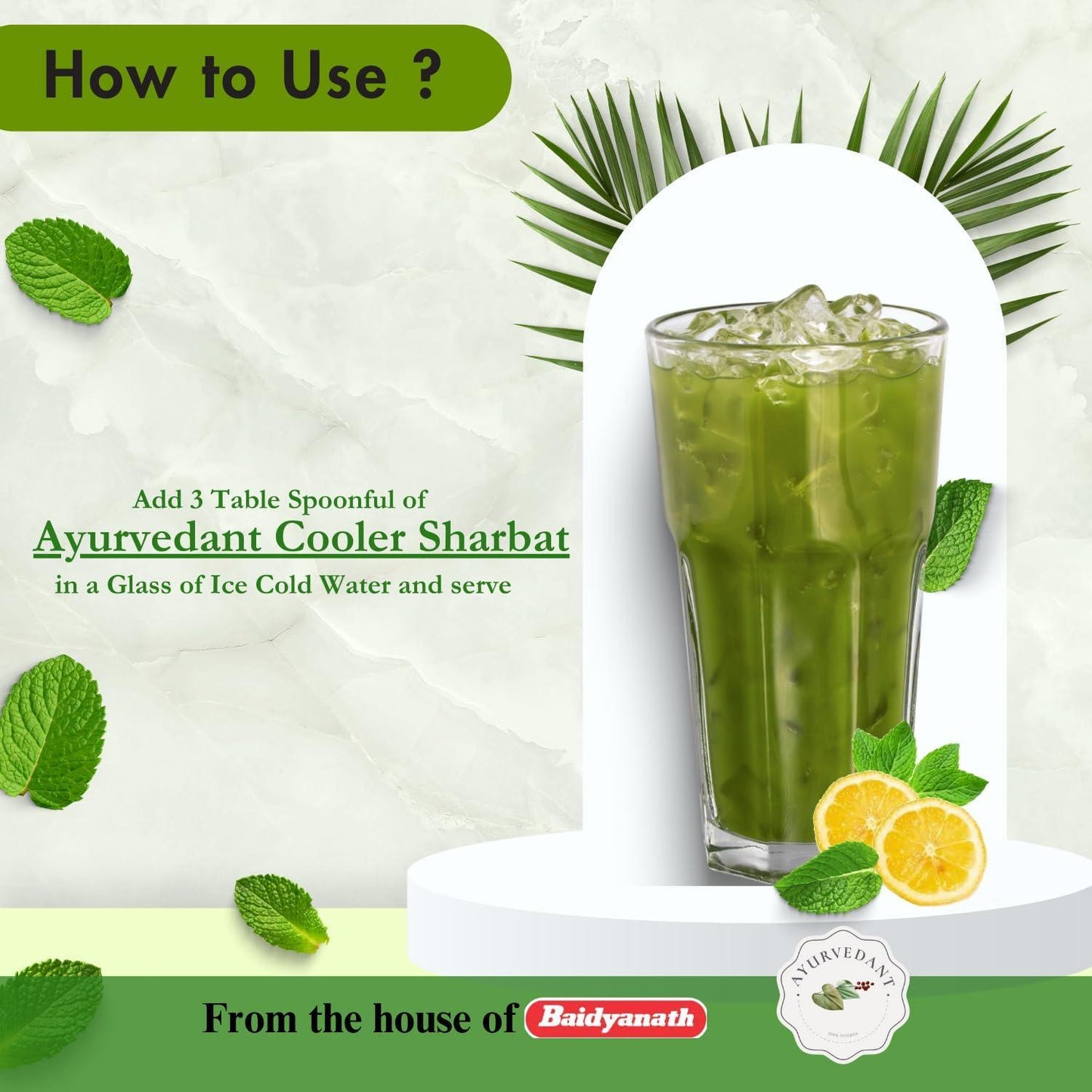 Baidyanath Ayurvedant Pure & Natural Cooler Sharbat - 750 ML