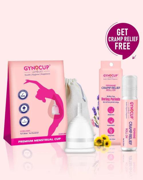 Gynocup Pink Reusable Menstrual Cup (Free Cramp Relief Roll On)